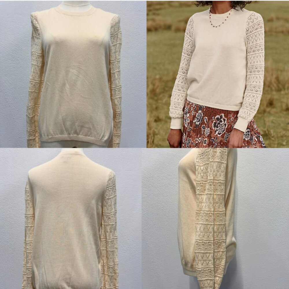 Garnet Hill Lorelei Pima-Cotton Sweater Size XS
